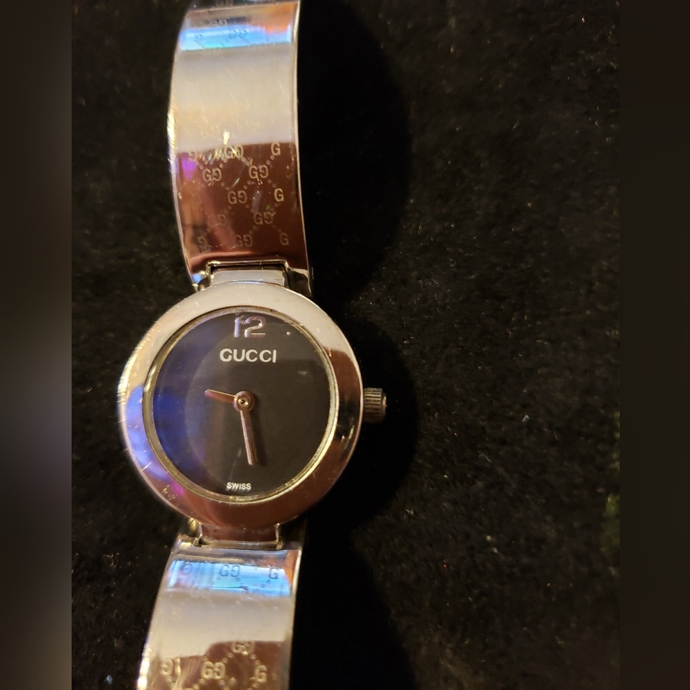 Gucci Silver and Black Watch